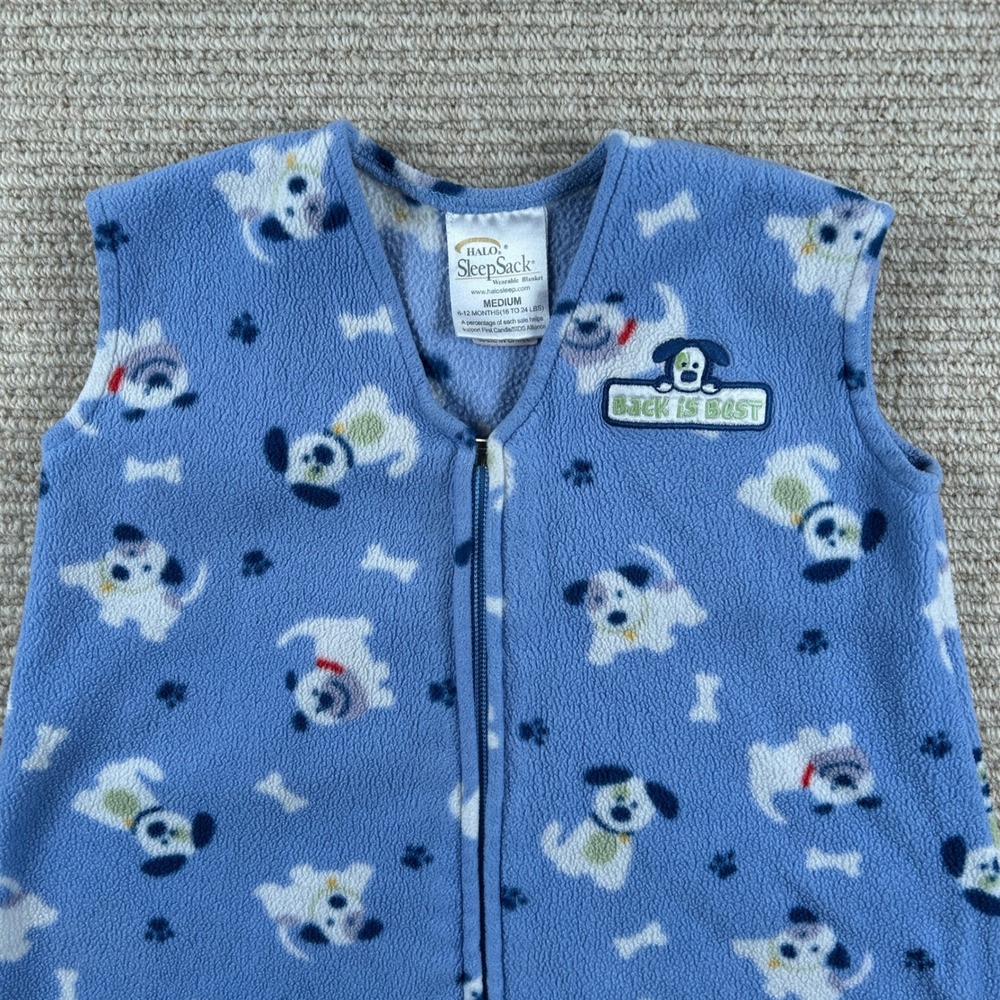 Halo SleepSacks Set of 2 Wearable Blankets Kids Medium 6-12 Months Blue Fleece - Picture 11 of 16